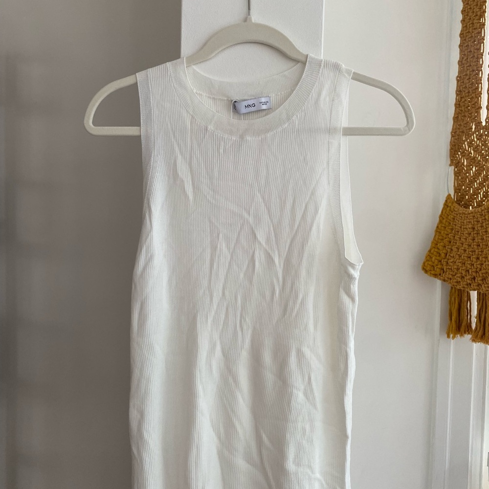 Mango White Ribbed Tank - Picture 5 of 8